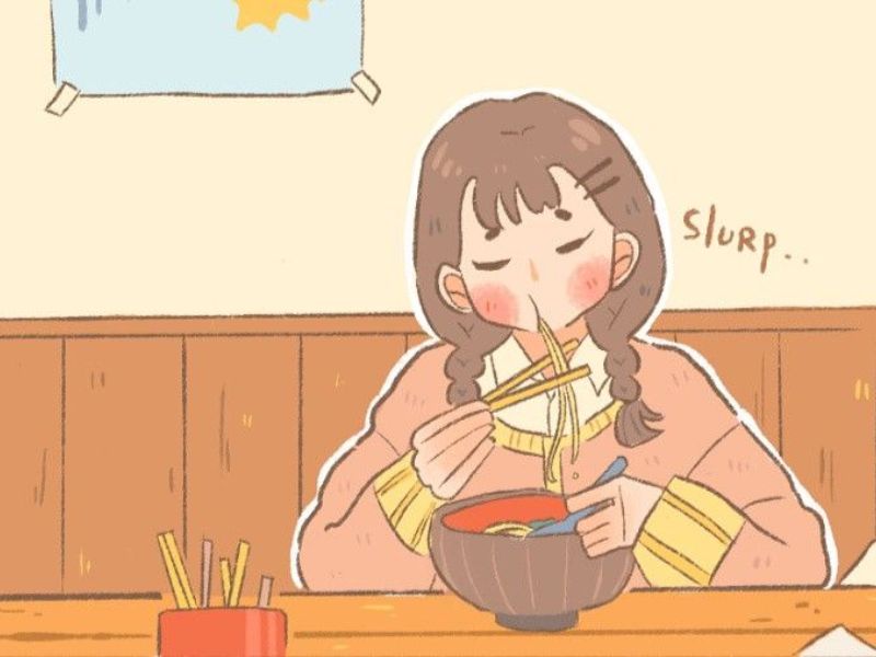 hình vẽ chibi ăn uống